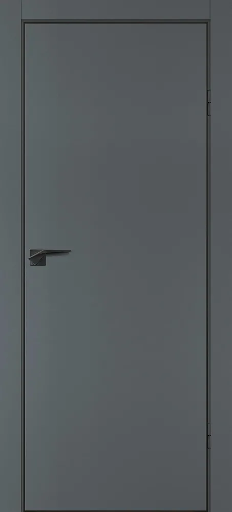 Межкомнатная дверь P-1 кромка ABS черная c 4-х ст. Графит матовый