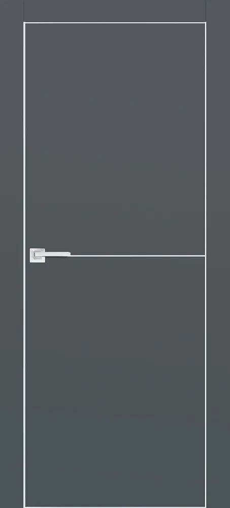 Межкомнатная дверь PX-19 AL кромка с 4-х ст. Графит матовый